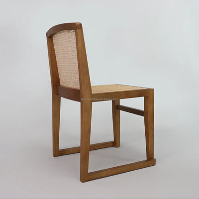 Sillones de comedor de madera maciza U Muebles de respaldo de ratán apilables para hoteles Restaurantes NO Muebles plegados acabado nitrolacquer