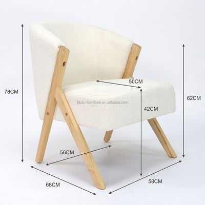 Sofá natural de madera sólida silla de diseño nórdico para el salón Muebles de color natural estilo de ocio