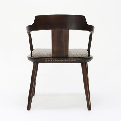 Silla de comedor de madera de estilo clásico Tapicería de tela personalizada para muebles de restaurante