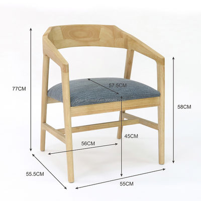Silla de comedor de madera moderna personalizada para restaurante hotel cubierta de tela nuez/natural/negro