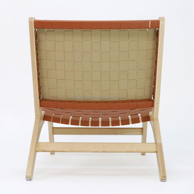 Diseño moderno Sofá de ocio de madera sólida Conjunto para sala de estar Silla de salón de cuero PU en acabado de nuez