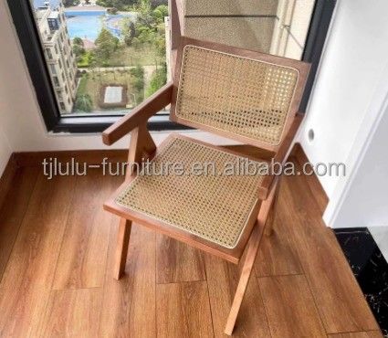Madera maciza y tapizado de rotín silla de comedor nórdica para restaurante diseño de muebles para el hogar moderno