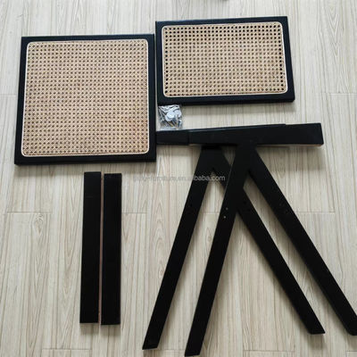 Madera maciza y tapizado de rotín silla de comedor nórdica para restaurante diseño de muebles para el hogar moderno