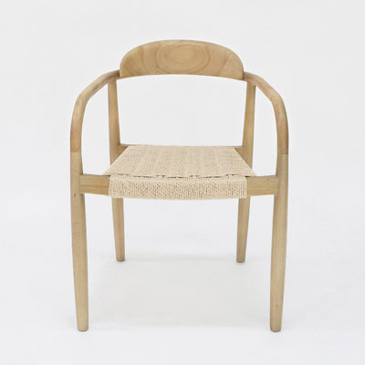 Silla de comedor específica de madera sólida de tejido natural moderno para restaurante