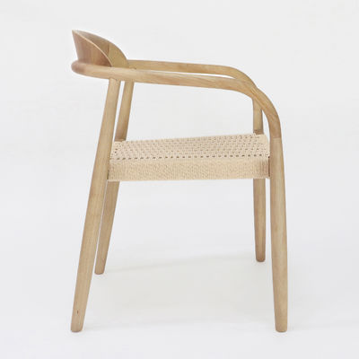 Silla de comedor específica de madera sólida de tejido natural moderno para restaurante