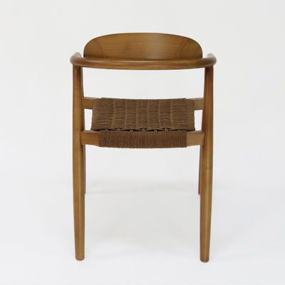 Silla de comedor específica de madera sólida de tejido natural moderno para restaurante