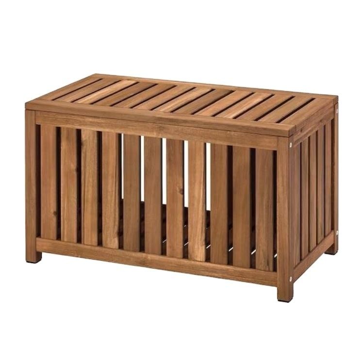 Personalización Banco de almacenamiento de madera para exteriores e interiores Gran cubierta de almacenamiento Caja cobertizo de jardín
