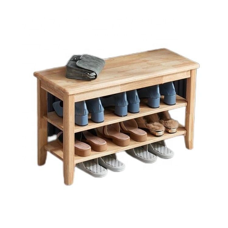NO Estante de zapatos plegados Estante de zapatos para el hogar simple Estante de zapatos para el hogar hecho de madera de haya