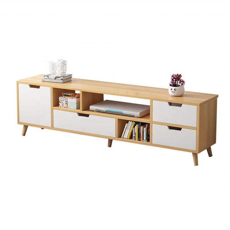 Muebles de color personalizados para salones profesionales Estante de televisión de madera / gabinete para casas de estilo moderno