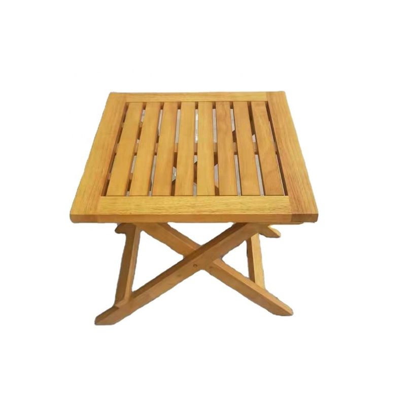 Diseño moderno Jardín plegable pequeño Mesa de madera de caucho para patio Bebidas de café al aire libre Embalaje de correo Estilo moderno