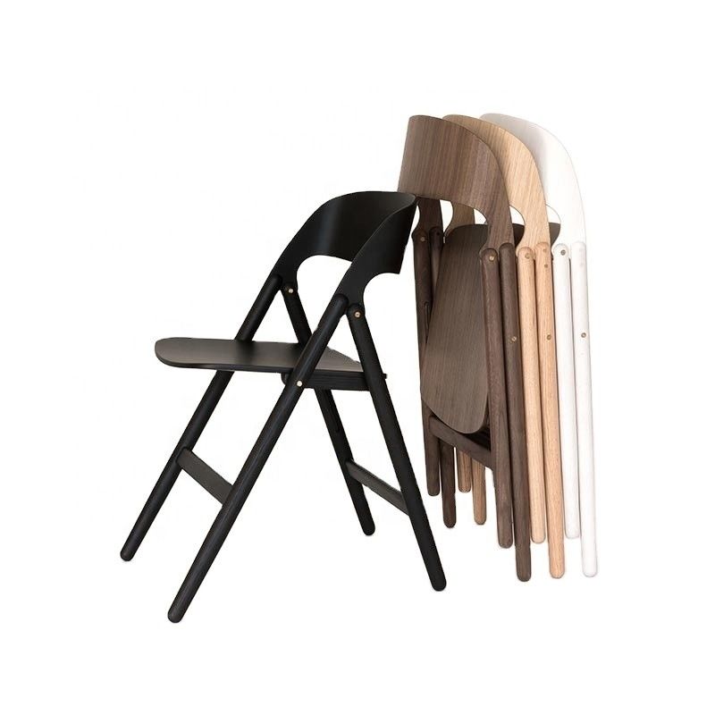 Silla de banquete al aire libre de madera sólida silla plegable moderna para estar/comer en el restaurante/sala de bodas