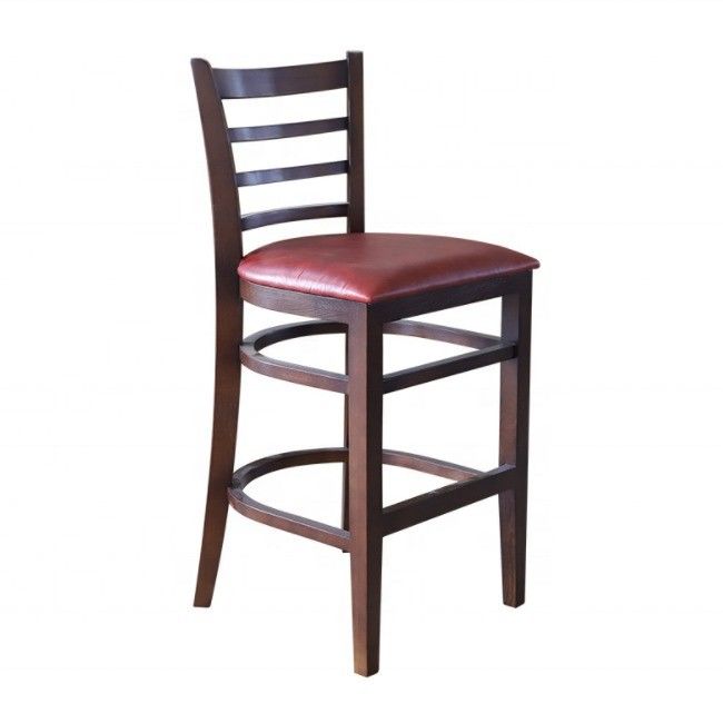 Muebles de bar modernos silla alta de madera maciza silla de bar de madera para restaurantes