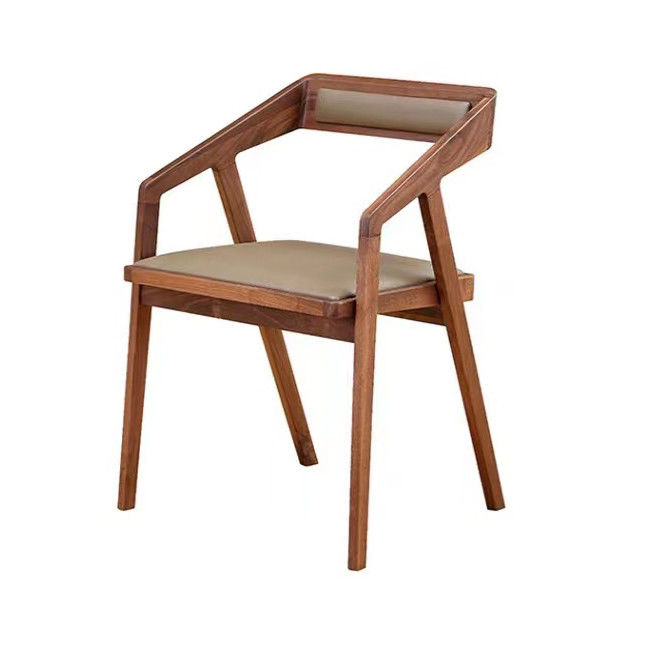 Silla de brazo de madera Restaurante de color nuez Comedor Silla de madera maciza para muebles específicos en el comedor
