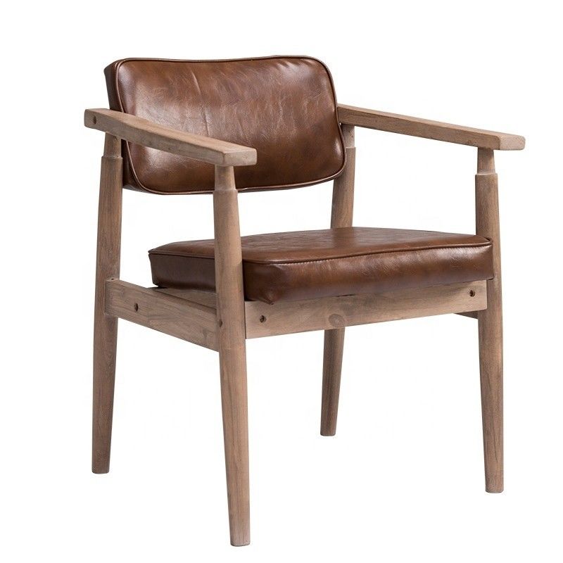 Estilo Vintage Antiguo Apoyo de brazo de madera sólida Café Restaurante Salón de ocio Silla Vintage con servicio OEM Aceptado