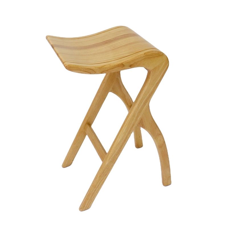 Diseños personalizados Sillón de bar de madera sólida Vintage W35*D43.5*66.5CM para salón alto Silla de comedor de madera