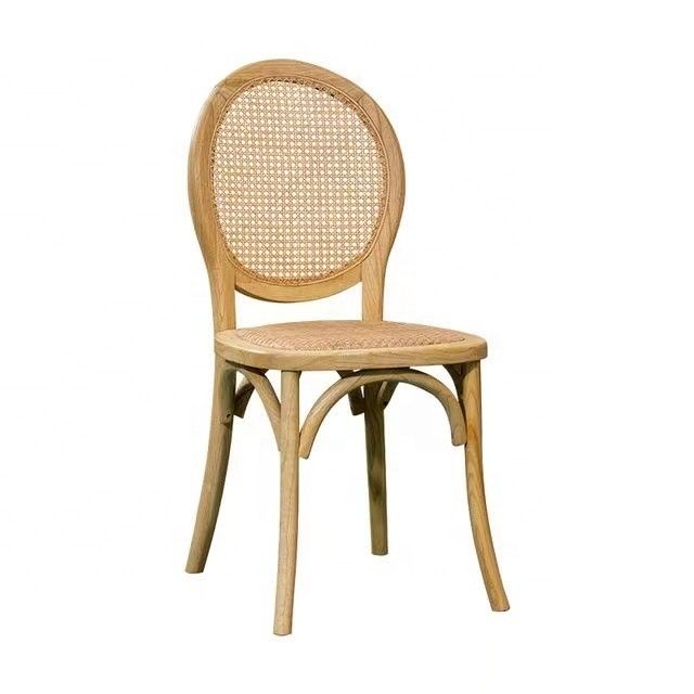 Hotel Banquete Evento Muebles de comedor de lujo Modernos sillas de boda de madera de ratán apilables para asientos elegantes