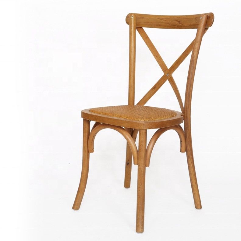 Facilitaciones de ocio Estilo silla de boda de madera maciza con espalda cruzada para ocio