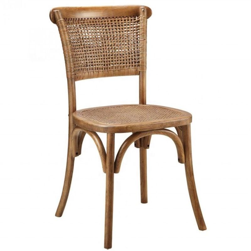 Muebles de hotel Cabaña de madera espalda de ratán silla de comedor para boda banquete recepción disposición de asientos