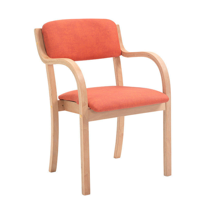 Silla de comedor específica de madera de tela de lujo de cuero de PU estilo francés Sala de comedor Doblada Silla de comedor de madera para hogares modernos