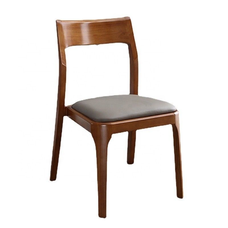 Embalaje de correo Y Madera Nordic Light Hotel de lujo Cafetería Silla de comedor de cuero apilada tapizada