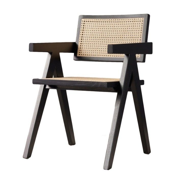 Silla de rodillo con reposabrazos de madera maciza personalizada para muebles de comedor clásicos en restaurantes