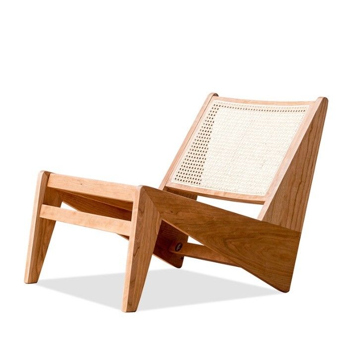 Diseño contemporáneo Muebles para el hogar Silla de ratán tejida Silla de madera maciza para espacios de ocio Estilo contemporáneo