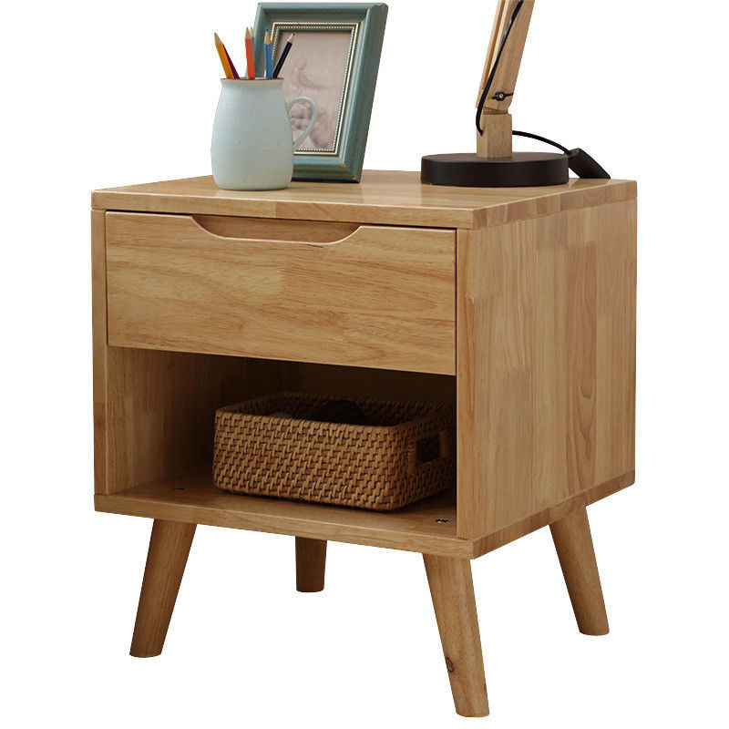 Mesa de noche de madera maciza gabinete de almacenamiento de moda para decoración de dormitorio y sala de estar