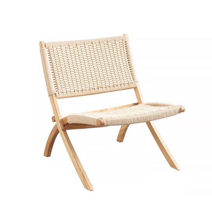 Sala de estar silla de ratán tejida de madera maciza plegable de ratán comedor con muebles exteriores de último diseño