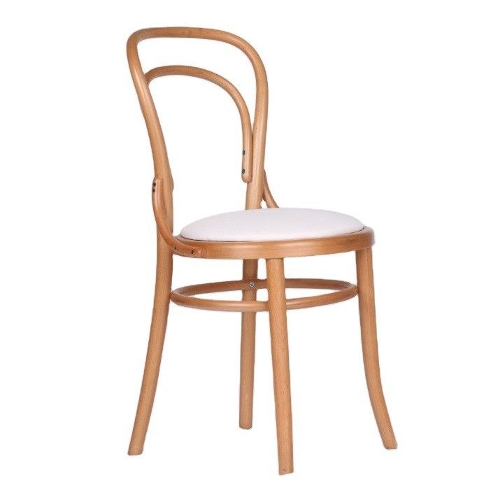Embalaje de correos Y silla de comedor de madera con espalda alta con diseño antiguo y tapicería de madera de haya