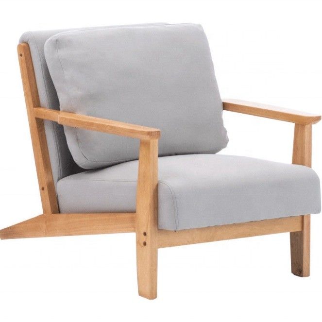 Nordic Morden Sofá único de madera sólida de época Silla reclinable de sofá tapizado
