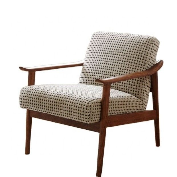 Silla de sala de estar específica del hotel en diseño moderno con reposabrazos de cuero y tela de terciopelo