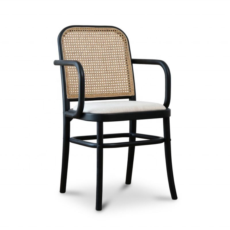 Antiguo diseño silla de comedor con espalda de ratan de madera para OEM / ODM y estilo de silla de ocio