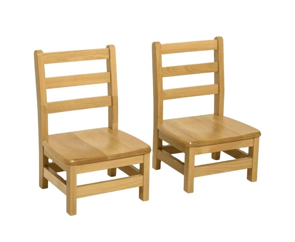 Garantizar dos años de madera natural color sillas escolares para niños sillas para niños modernas personalizadas para niños fiesta y jardín de infantes