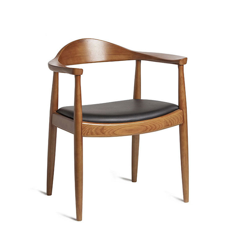 Silla de comedor de diseño de madera de teca sólida con asiento de madera para muebles de sala de estar y comedor