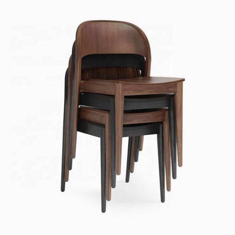 Silla de comedor de madera apilable a un precio asequible para el comercio en estilo de diseño contemporáneo