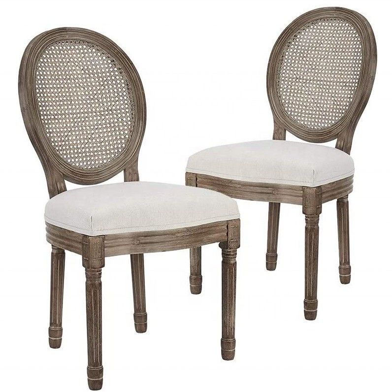 Silla de brazo de madera con altura ajustable en estilo de diseño europeo para comedores franceses de lujo vintage