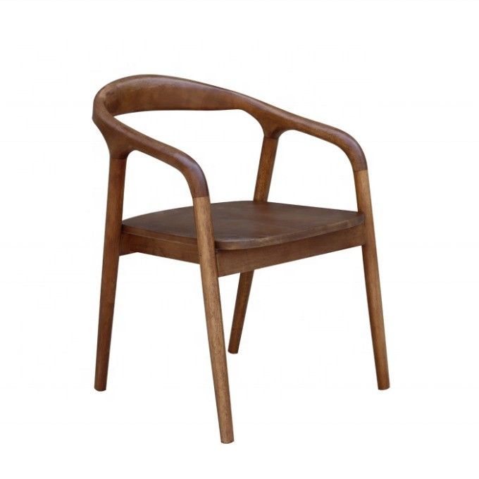 Silla de comedor de madera sólida de lujo antiguo Silla de marco de madera para comedor Restaurante Café Hotel