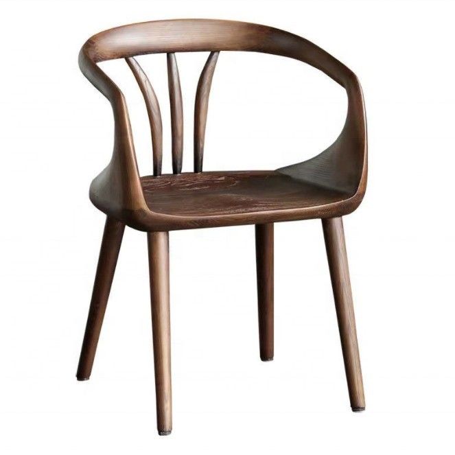 Silla de comedor de lujo de nuez negra silla de madera maciza silla de espalda moderna silla de comedor nórdica de ocio para una experiencia gastronómica elegante