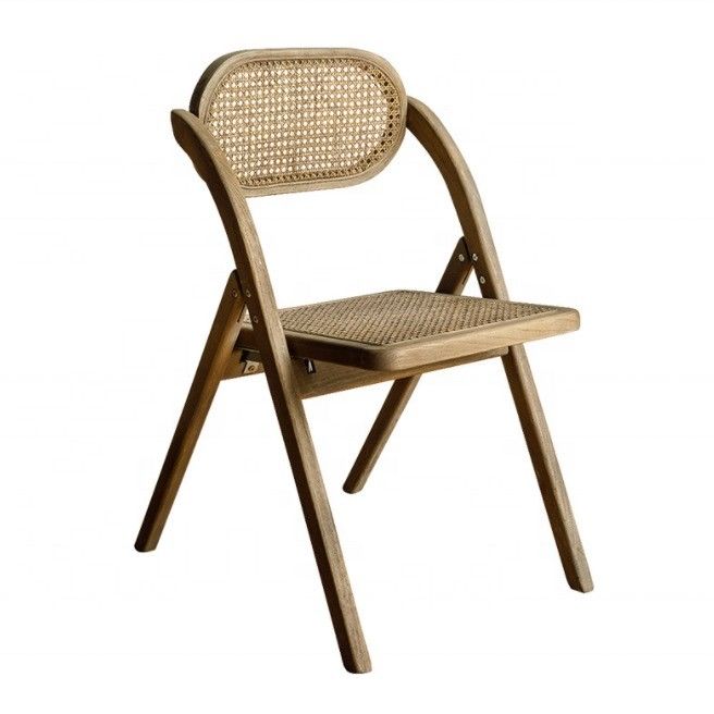 Sillones plegables de madera sólida de ratan para eventos de estilo rústico colores opcionales y diseño duradero
