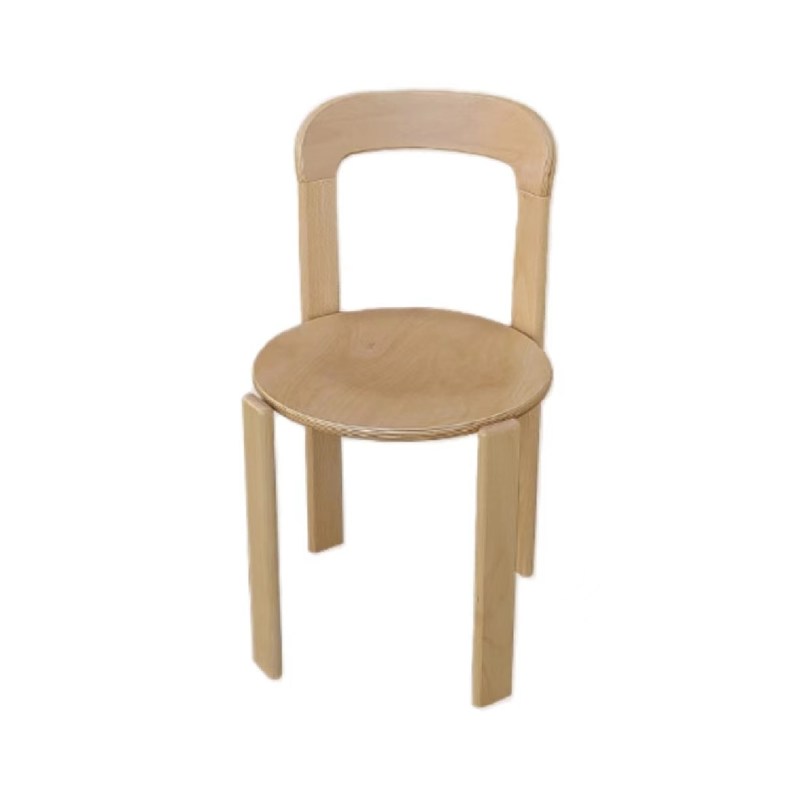 Diseños personalizados silla de comedor de madera sólida nórdica con diseño apilable y acabado lacado