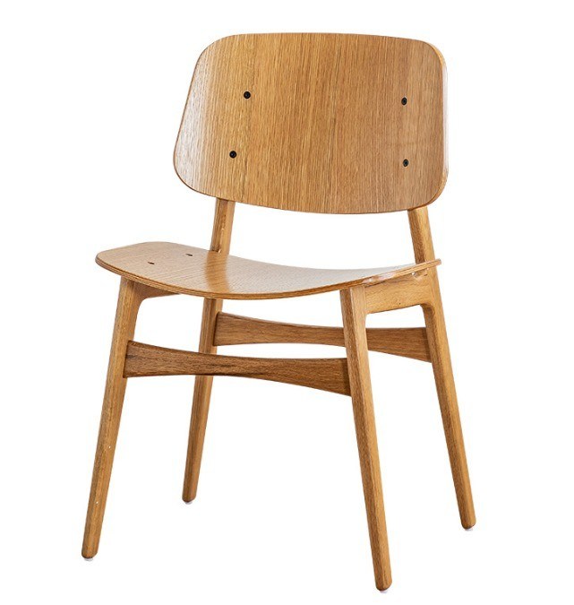 No Plegable Diseños personalizados Luxury Nordic Solid Wood silla de comedor con marco de madera de roble blanco