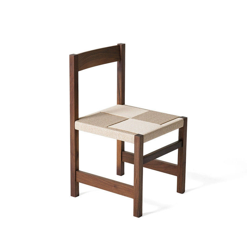 Color natural cuerda tejida de madera maciza trenzado asiento silla de comedor para restaurante con una exquisita artesanía