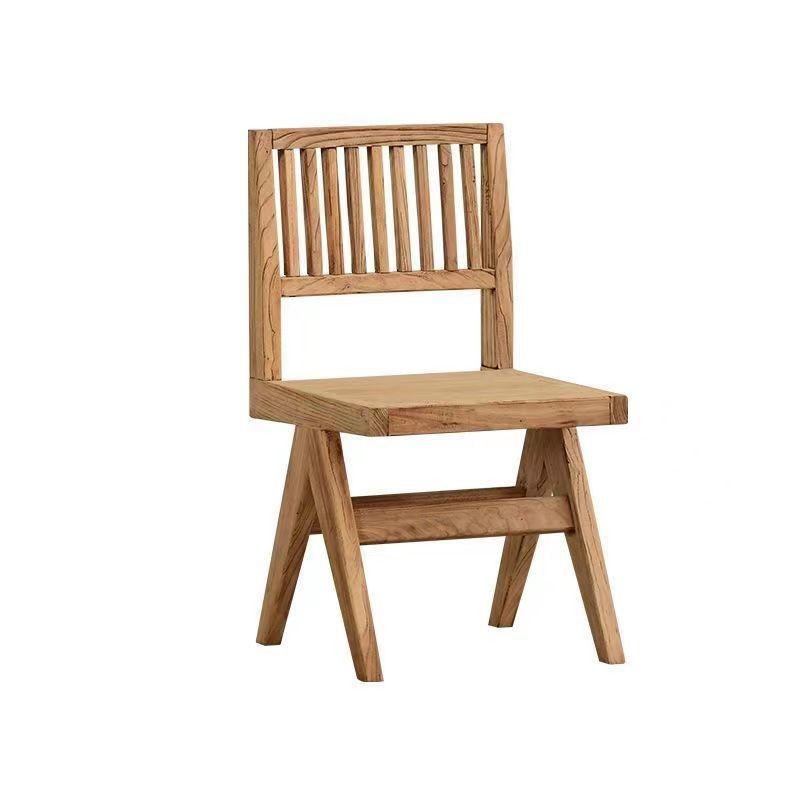 Silla de comedor de madera sólida de olmo de lujo vintage con acabado de nuez para muebles de diseño personalizado