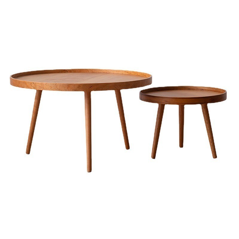 Moderno diseño de madera sólida nórdica mesa redonda de café para sala de estar servicio OEM aceptado