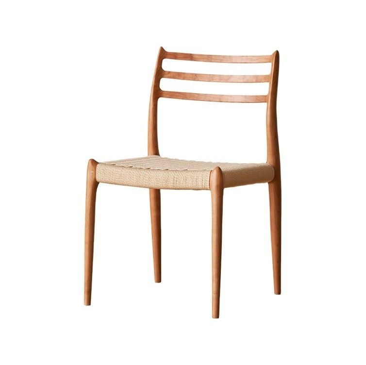 Silla de comedor de madera sólida de diseño moderno con cordón de papel tejido y acabado de nitrolaca dentro de su presupuesto