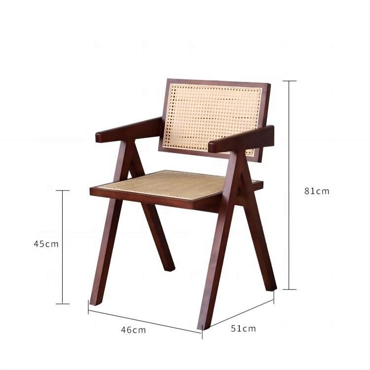 Muebles de comedor Nordic Luxury Vintage Silla de rotín Balcón Ocio Silla plegable de madera con embalaje de correo Y