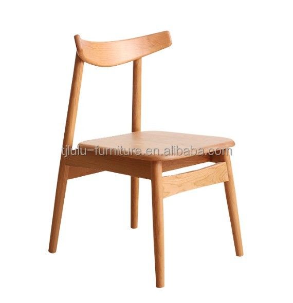 Silla de comedor de madera maciza con estilo de diseño moderno para muebles de comedor en el restaurante de café y el diseño simple nórdico