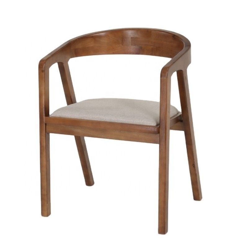 Muebles de restaurante Silla de comedor de madera estilo nórdico PU / tejido de cuero tapizado Silla de madera moderna para restaurante