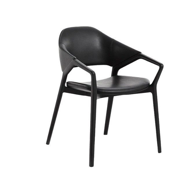 Diseño nórdico Moderno de madera sólida de cuero de comedor silla de restaurante en blanco / negro / vino tinto / rojo para asientos resistentes 2023