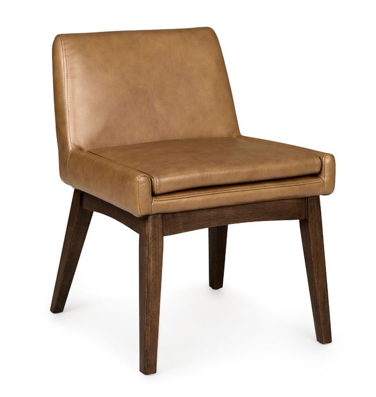 Silla de comedor de restaurante W57*D57*H76CM con marco de madera sólida y tapicería de cuero PU en estilo moderno nórdico